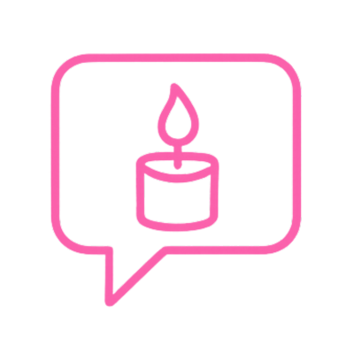 ícono chat vela lilicandle rosa